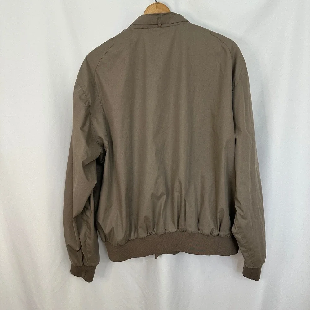 Vintage World Travel Club Jacket Men's 2XLT Bomber Full‎ Zip Lightweight Brown